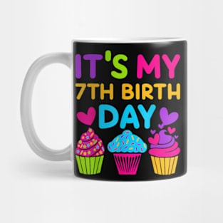 7 Years Old Rainbow Girls 7Th Birthday For Girls Kids Mug